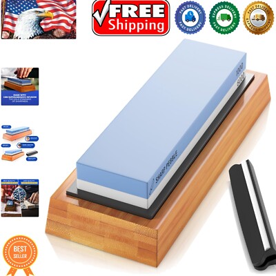 High-Performance Whetstone Knife Sharpening Kit with Angle Guide & Non-Slip Base