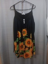 Rose Girl Black Sun Dress With Sunflowers 5X