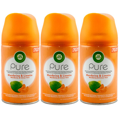 Air Wick Lufterfrischer MANDARINE & LIMETTE 3 x 250ml Automatic Spray Nachfüller