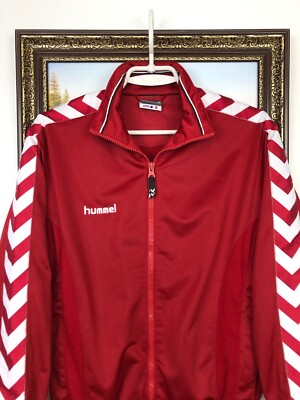Vintage Hummel Denmark Football Jacket Soccer Red Track National