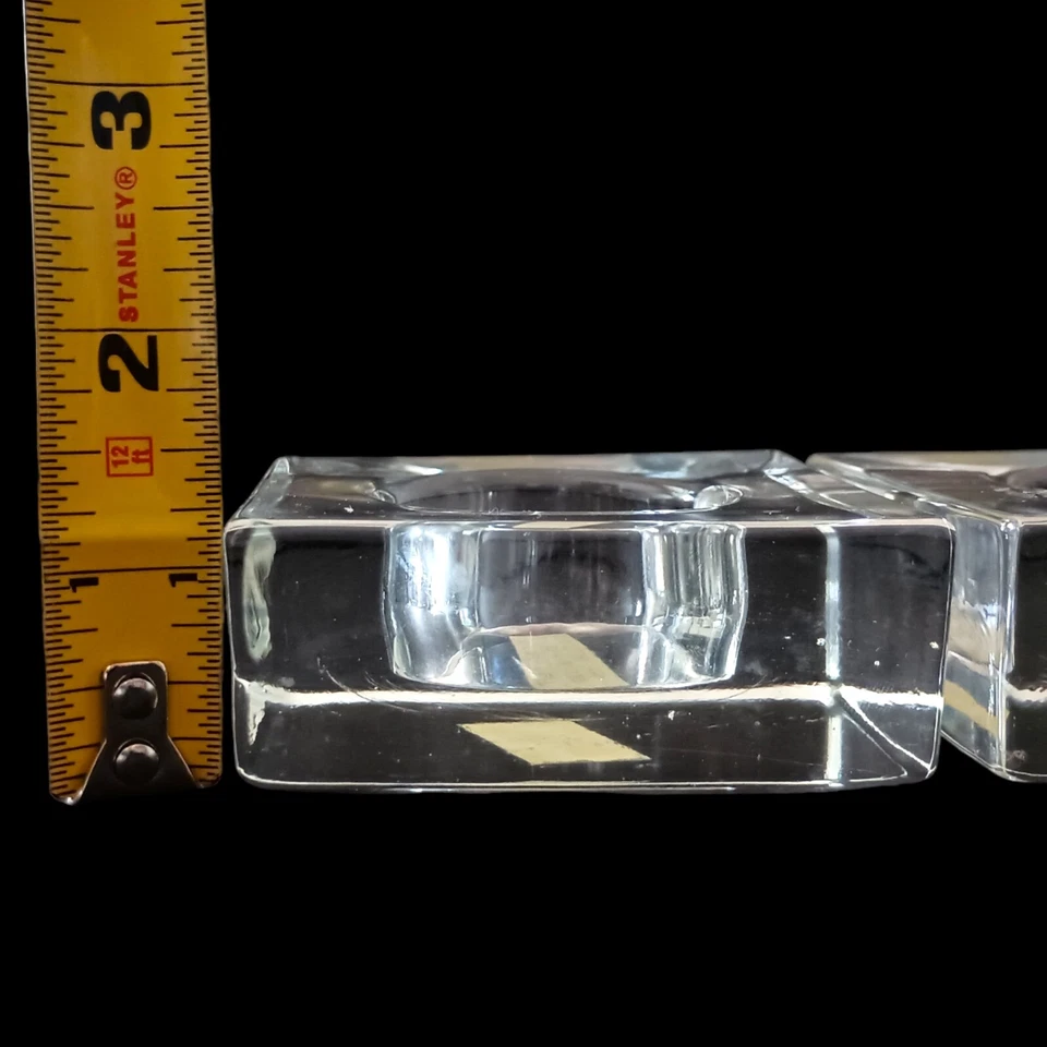 2 IKEA Glass Candle Holders Ice Cube Tea Light Clear Square ICY Christmas Votive - Image 4 of 4