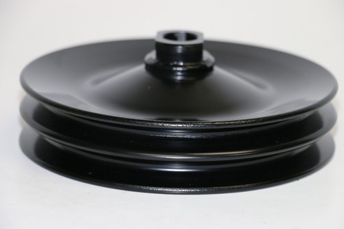 396 454 BB CHEVY PULLEY KIT BLACK STEEL LWP WATER PUMP PULLEYS POWER STEERING - Picture 4 of 6