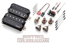 EMG Fat 55 Black Retro Active Standard Spaced Short Shaft Pots Humbucker Set 