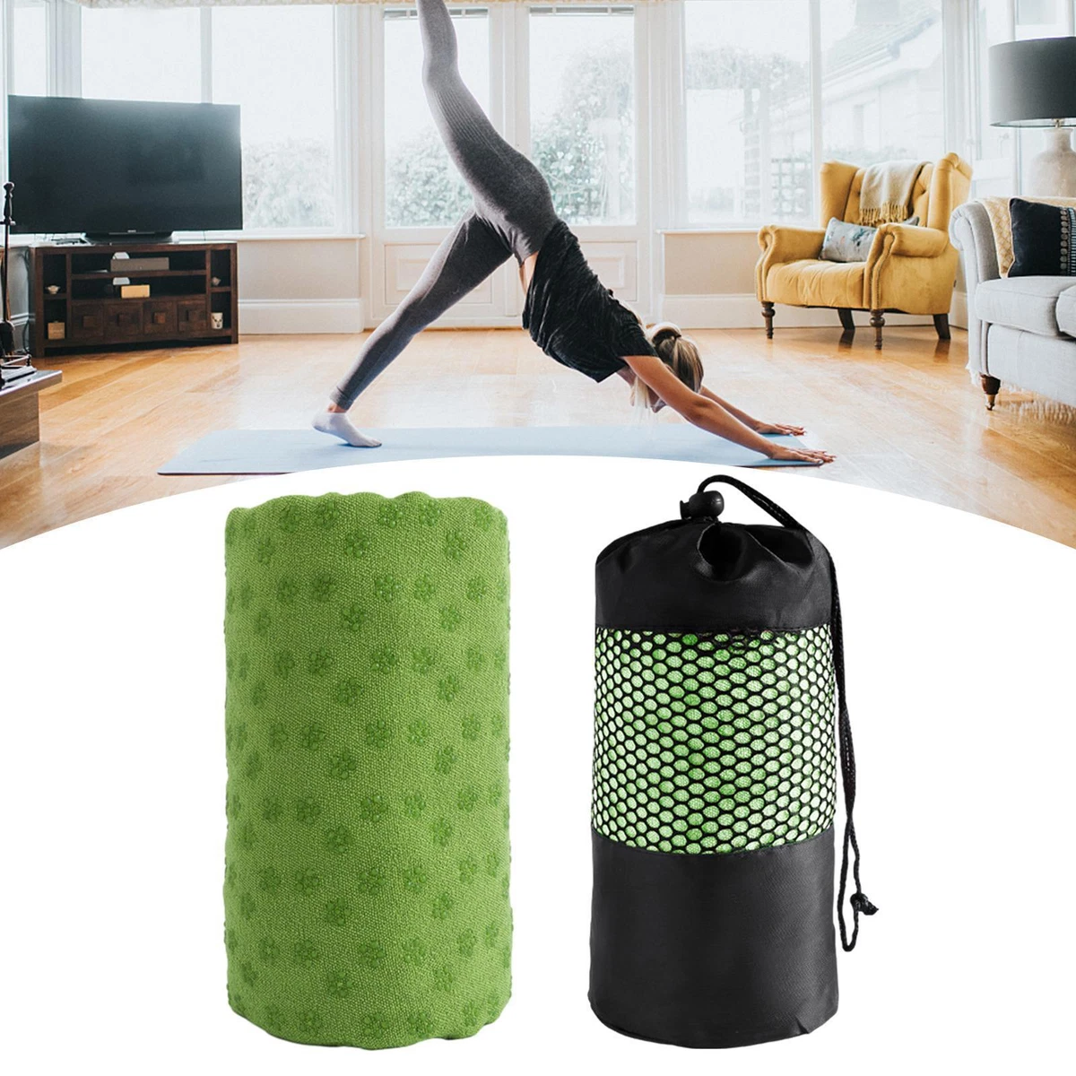 Hot Yoga Mat Towel Durable Non Slip Yoga Towel for Men Women Indoor Home Gym