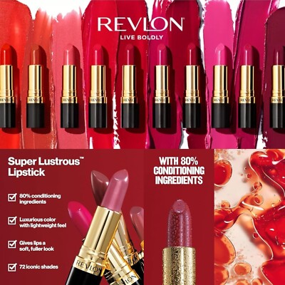 Revlon super glänzender Lippenstift Wählen Sie Ihren Farbton Versand mit Sendungsverfolgung