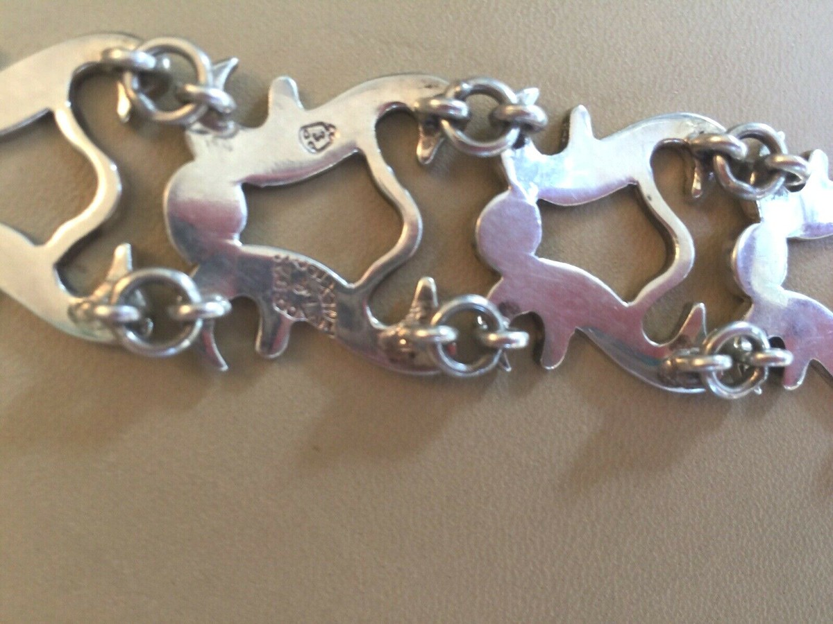 Vintage Signed Taxco Mexican  wide Sterling Silver Bracelet 52g View 6