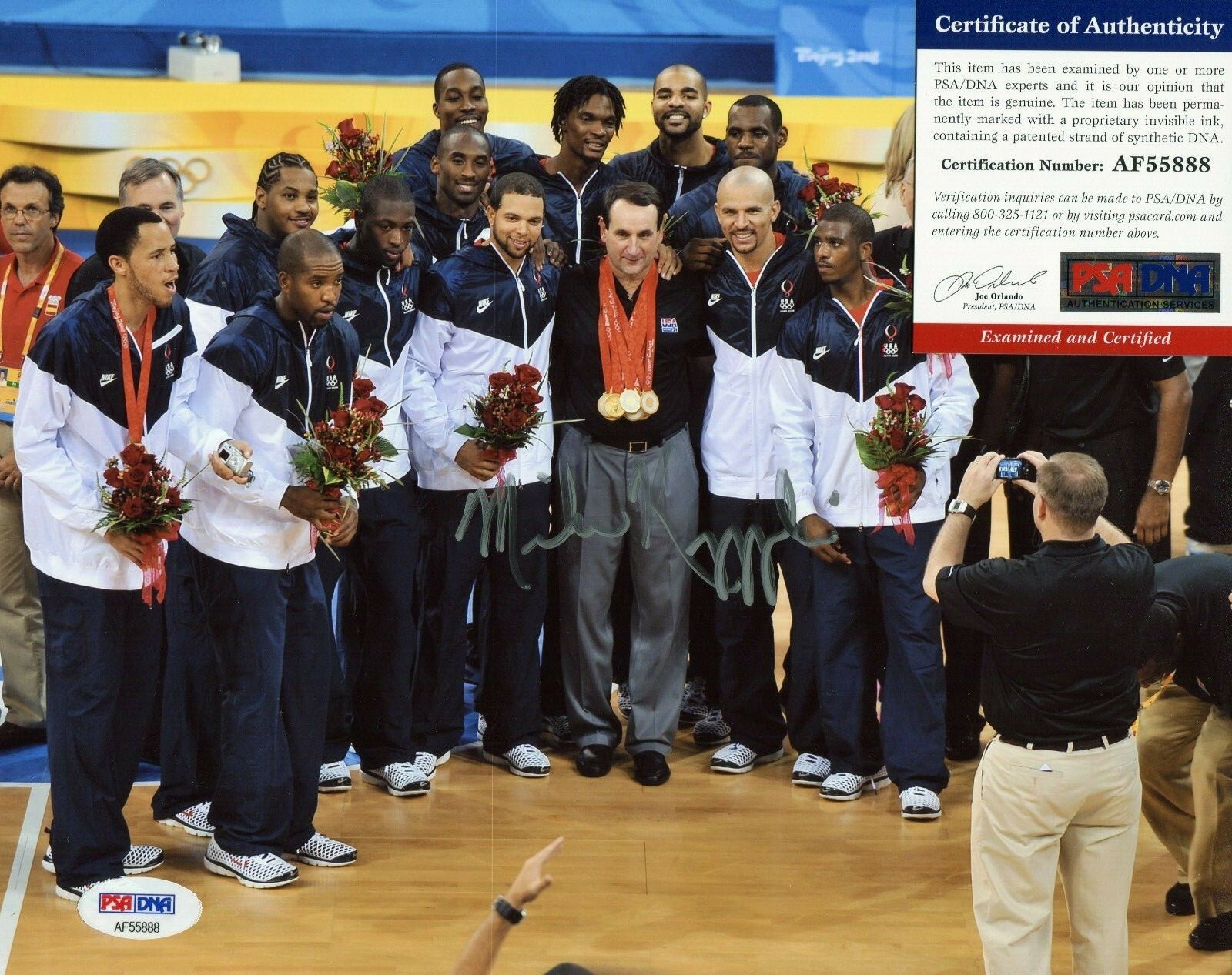 Mike Krzyzewski Autographed Signed Duke Blue Devils PSA/DNA 8x10 photo Coach K 