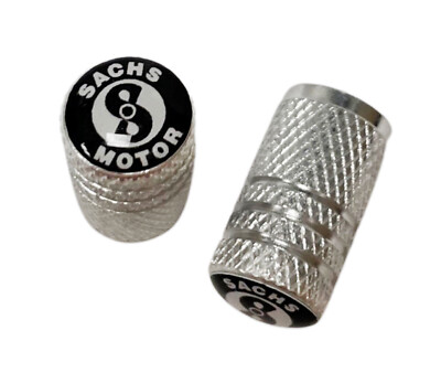 Valve Cap Metal with Black Sachs Emblem for Tire Valve Moped KKR