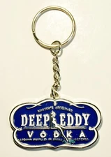 Deep Eddy Vodka Embossed Metal w/ Enamel Key Chain Austin Original Distilled 