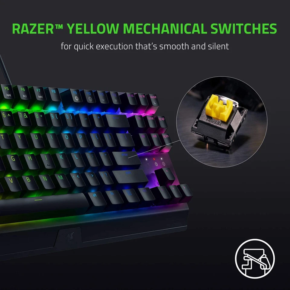 Razer BlackWidow V3 Tenkeyless Mechanical Gaming Keyboard Chroma RGB Lighting - Image 2 of 2
