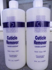 TWO BOTTLES of Blue Cross Cuticle Remover 32 oz each NEW!