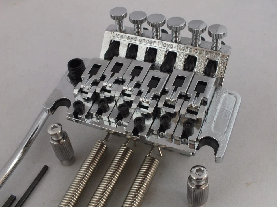 Sous Licence Floyd Rose Pont Chrome Avec 42mm Sillet,Trémolo Bras,Vis & Ressort - Photo 3/4