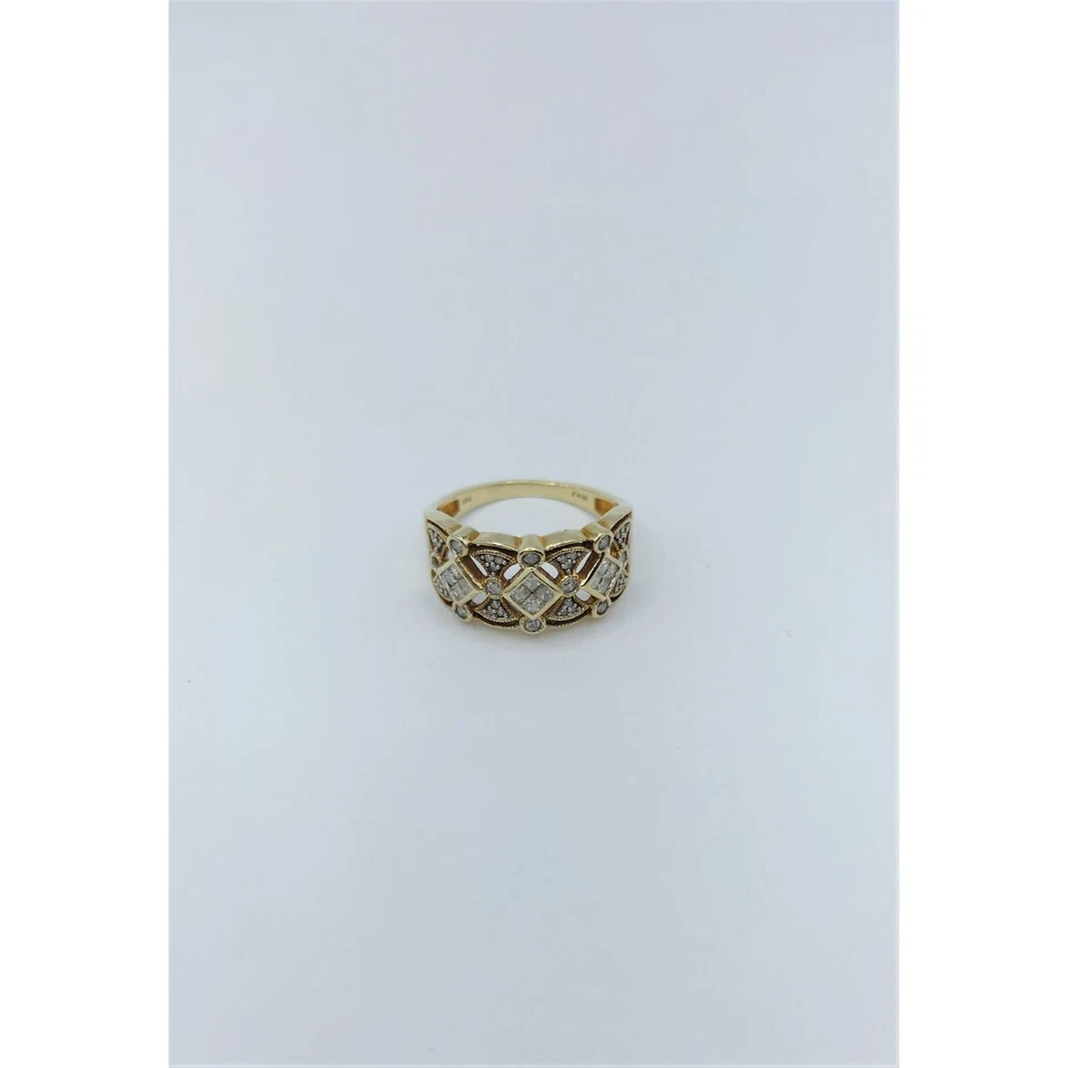 Womens Diamond Ring Unique 1/2 CT. Princess Cut Vintage Style Size 7 10K Gold - Image 2 of 4