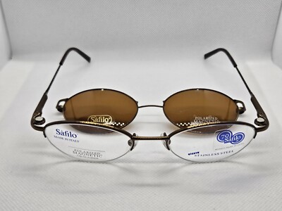 Safilo Team 4088, ZZ4 Brown Half Rim Semi Rimless Eyeglasses Italy 47-18-135