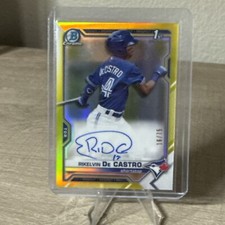2021 Bowman Chrome - Prospect Autographs Yellow Refractor #CPA-RDCA Rikelvin De