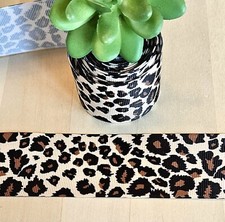 1.5" 1 YD Leopard Print Grosgrain Ribbon Animal Cheetah Safari Jungle Ribbon