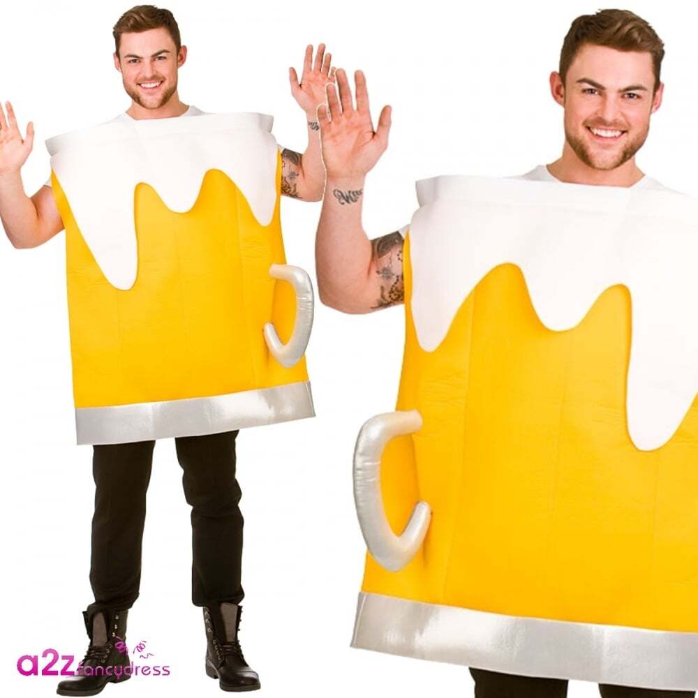 Mens Beer Mug Tabard Adult Oktoberfest Stag Night Beer Festival Fun Fancy Dress