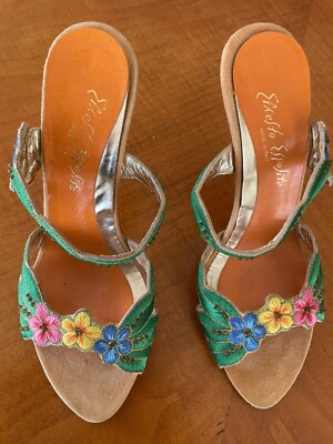 Ernesto Esposito floral sandals high heel
