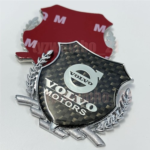 2x 54mm Pour Volvo Car Accessories Carbon Autocollant Metal Side Badge