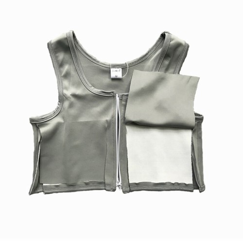 Lady Lesbian Chest Binder Undershirt Zipper Tank Top Vest Bustiers Corsets Basic - Picture 7 of 14
