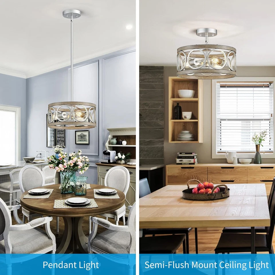 Lámpara de techo moderna altura ajustable colgante accesorio de iluminación níquel cepillado con Foto 2 de 4