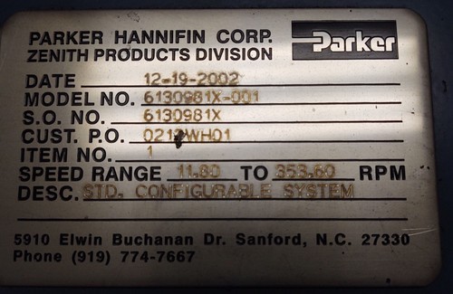 Parker Zenith Enclosure VFD Drive 007B21A Delta Electronics 240V 1Ph to 1Hp 3Ph - Picture 6 of 6