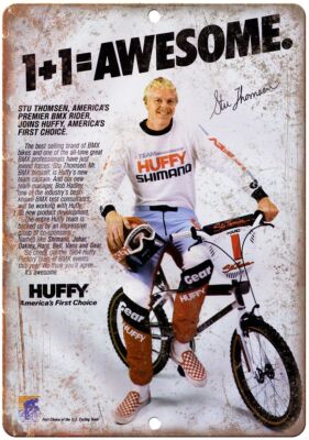 Huffy Shimano BMX Racing Vintage Ad Reproduction Metal Sign B473 | eBay