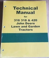 New Technical Service Manual John Deere 316 318 420 Lawn Garden Tractor Repair