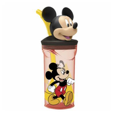 Disney Mickey Mouse 90er Jahre 3D Becher Mit Figur Und Strohhalm Für Kinder