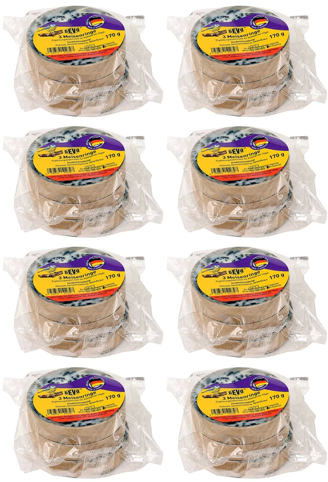 GEVO Meisenringe 8 Pack mit je 3 Stk. - Fettfutter Wildvogelfutter Winterfutter