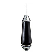 Traditional Black Ceramic Chrome Decorative Bathroom Light Pull With Bumper