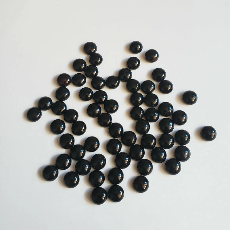 8mm 50pcs/lot Natural Obsidian Stones Round CAB CABOCHON Stone Beads No Holes - Image 2 of 3