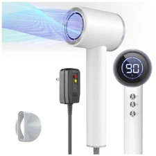 Hair Dryer, 1600W Ionic Hair Dryer with LED Display & Magnetic Nozzle, Brand New