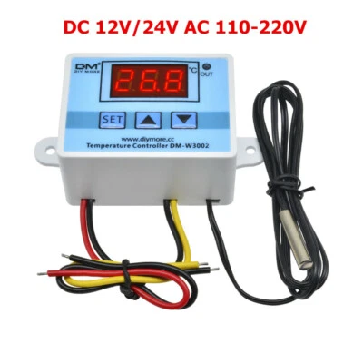 W3002 AC 220V DC12/24V Digital LED Temperature Controller Thermostat XH-W3002