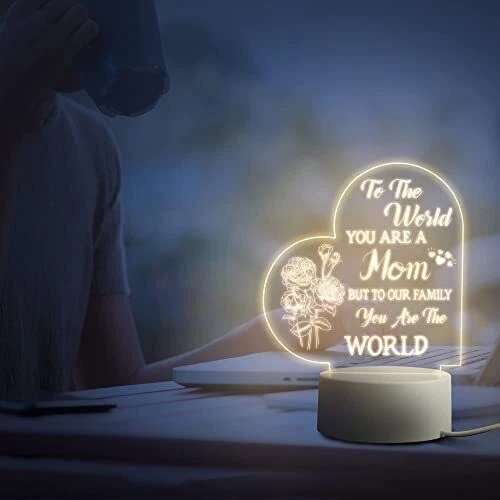 Mom Birthday Gift Lamp Mother s Day LED Warm White Night Light