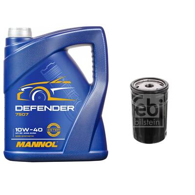 FEBI BILSTEIN Ölfilter 5L MANNOL Defender 10W-40 für BMW 3er Cabriolet E30 320i