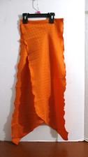 VINTAGE Orange w/ Diamond Shapes RUFFLED EDGE SCARF 72" x 11"