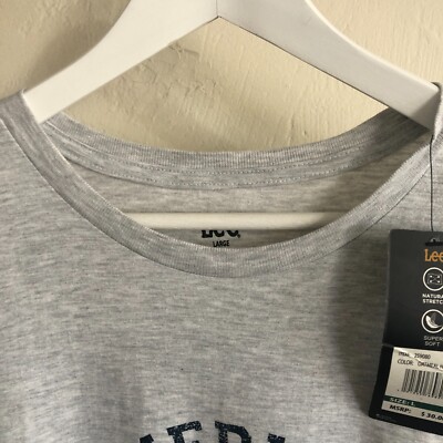 ◆LEE◆ Stitch embroidery logo man to man oatmeal New LEE Mens Graphic T-Shirt Sz L NWT Premium Select Oatmeal
