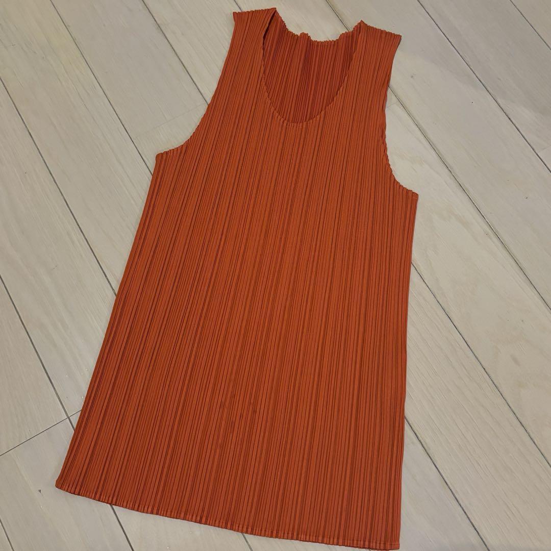 ISSEY MIYAKE PLEATS PLEASE Sleeveless Tank Top Orange | eBay