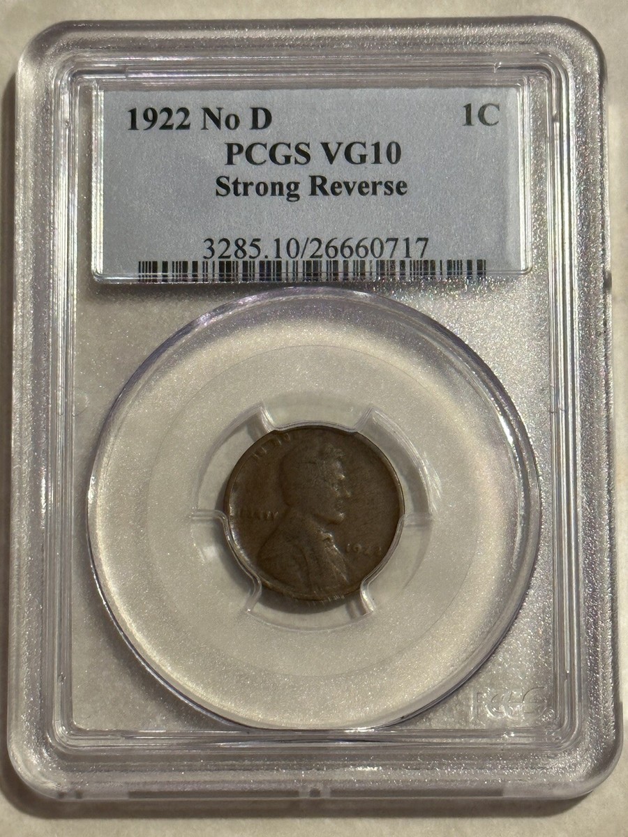 1922 No D VG10 PCGS Lincoln Cent 1C Strong Reverse penny coin very