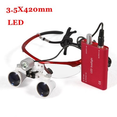 Lupa sale Lupas binoculares médicas 3.5X Rojo + Lámpara de luz de cabeza LED