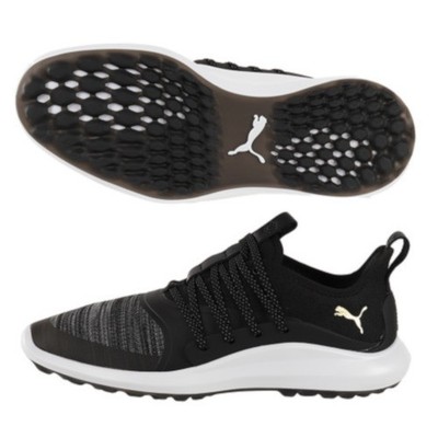 Puma Men\'s Ignite NXT Waterproof PWR Frame Golf Shoes Gray/Black/Gold, Size 11.5 NEW Puma Ignite Mens Shoes NXT Golf Gold Black Quiet Shade  main image 3