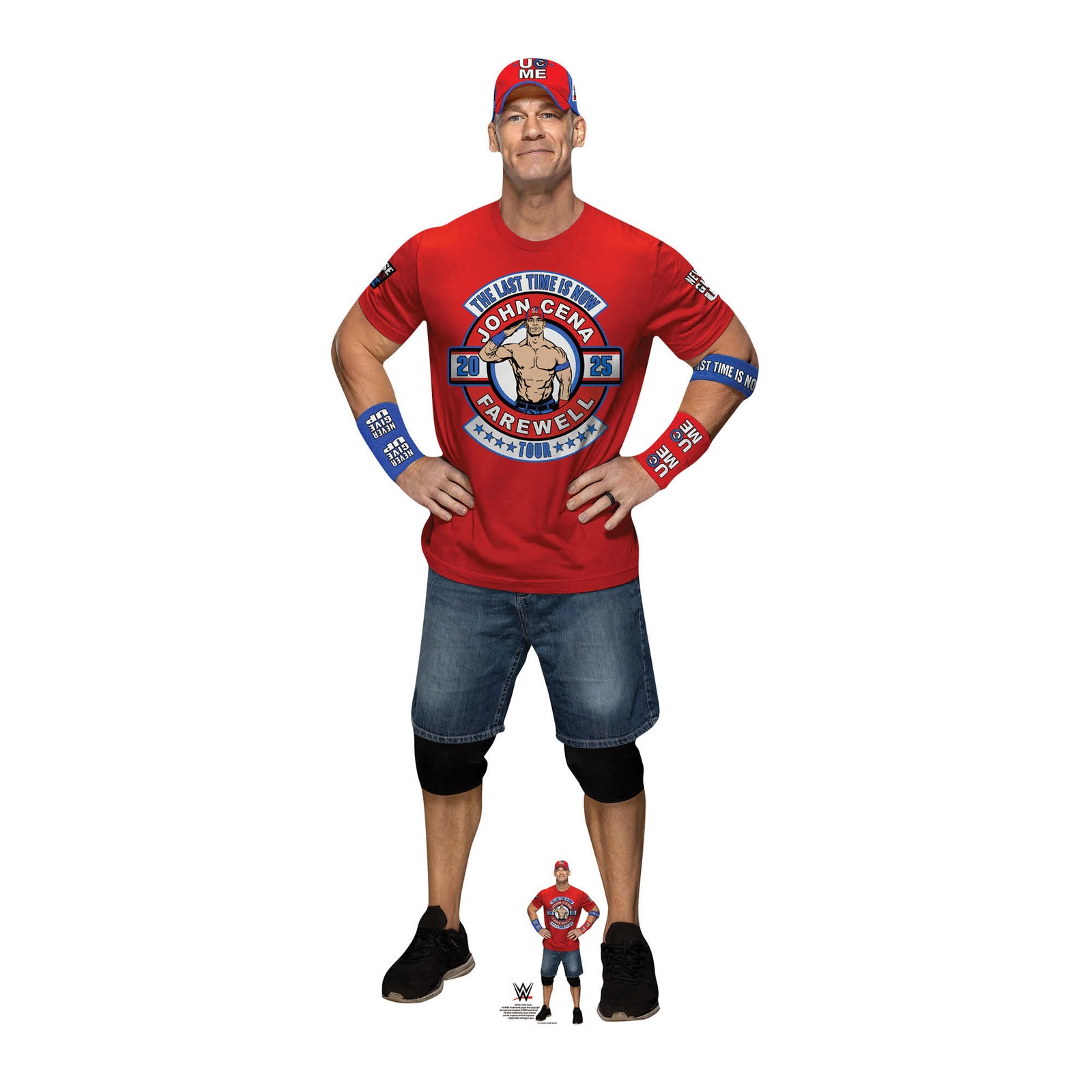 John Cena WWE Cardboard Cutout Farewell Tour Red Shirt with Free Mini Standee