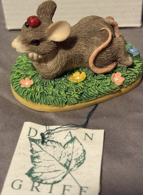 Charming Tails I'm Thinking Of You Handmade Resin Mouse Figurine with Box