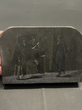 Antique Letterpress Printer’s Block Shakespearean Scene Victorian Engraving