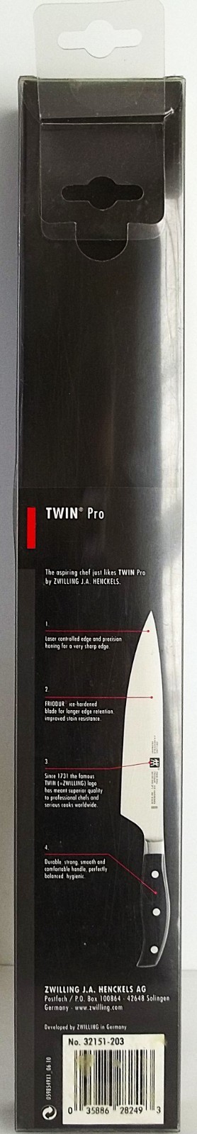 Zwilling J.A. Henckels TWIN PRO 8" Chef's Knife (32151-200), NEW in box.