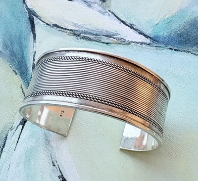 Silber Armreif Designschmuck Kunsthandwerk schwere Armspange 925 Sterling Silber