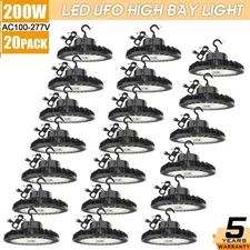 20 PACK 200W  Led High Bay Light Dimmable Warehouse Shop Light 30,000lm 5000K