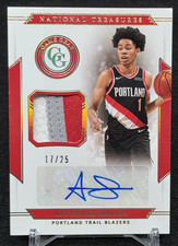 2019-20 Anfernee Simons Auto Patch National Treasures Gold Game Gear /25 Celtics