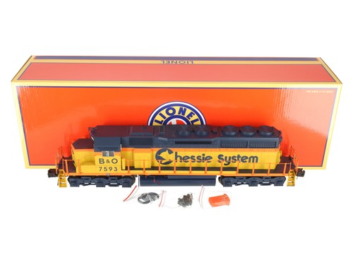 Locomotora diésel Lionel 6-82275 O Chessie System B&O EMD SD40 #7593 - 3 rieles EX | Condition: Used